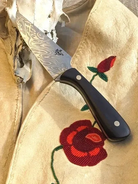 Load image into Gallery viewer, Homestead Iron Damascus Collectible Knife shown in product view 3
