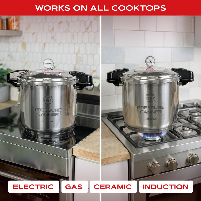 Load image into Gallery viewer, FORJARS® 23-Quart Pressure Canner — Now in Full 304 Stainless Steel
