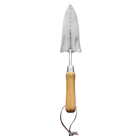 Stainless Steel Transplanter Trowel (classic wood handle)