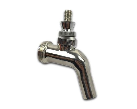 Forward-sealing stainless steel cocktail and wine draft faucet.