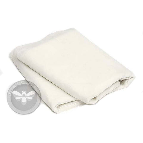 Roll of washable nylon filter cloth for straining honey impurities.