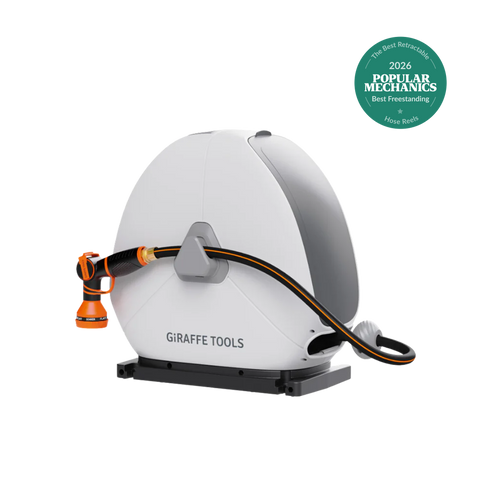 Giraffe Tools ground-mounted retractable hose reel