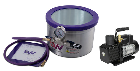 BVV 2 Gallon Aluminum Side Mount Vacuum Chamber and Vacuum Pump Kit