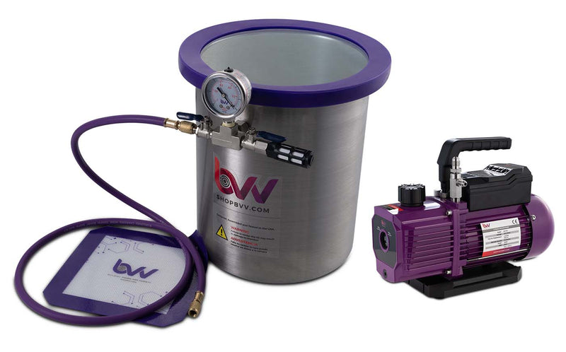 Load image into Gallery viewer, Glass Vac 3 Gallon TALL Stainless Steel Vacuum Chamber and Vacuum Pump Kit
