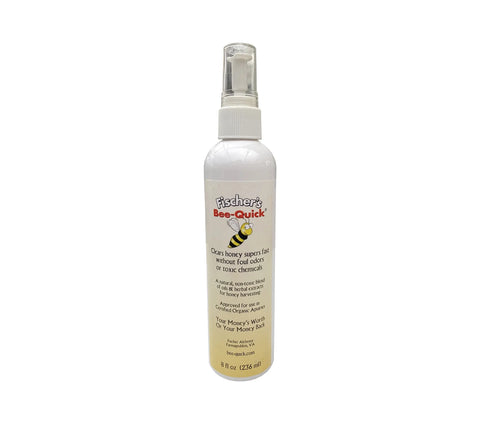 8 oz bottle of Fischer's Bee Quick bee repellent for clearing honey supers.