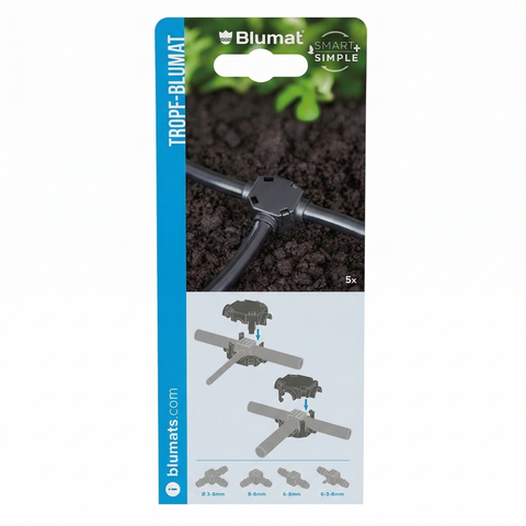Blumat hose security clamps in front-facing retail blister packaging