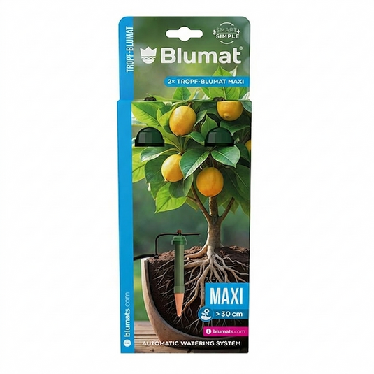 Tropf-Blumat Maxi two-pack of watering sensors in front-facing retail packaging