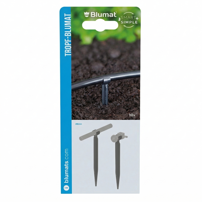Load image into Gallery viewer, Blumat dripper support stakes in front-facing retail blister packaging
