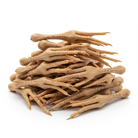 Quail feet dog training aid and treat, packaging
