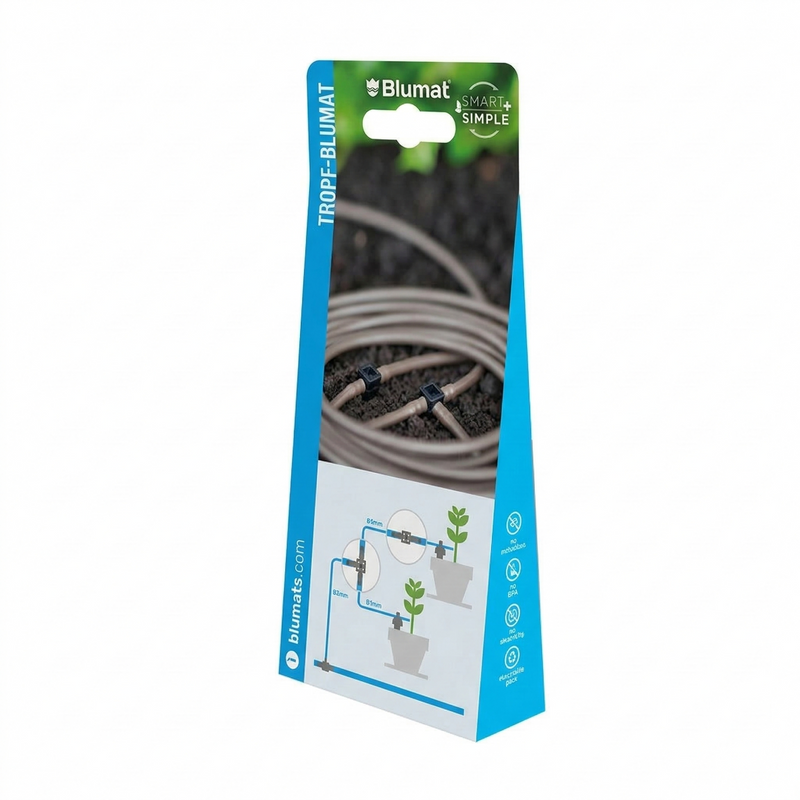 Load image into Gallery viewer, Blumat drip tube and mini-fittings retail package shown at an angle
