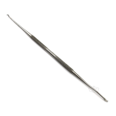 German stainless steel grafting tool with two ergonomic ends.