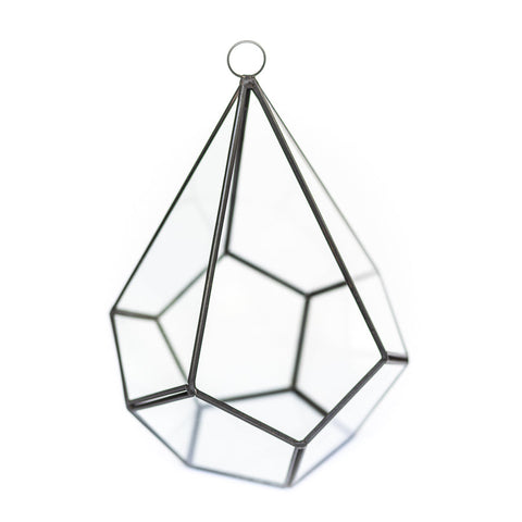 Glass diamond terrarium