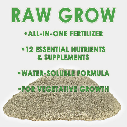 RAW GROW | All in One Water Soluble Nutrient Blend | Vegetative Base Fertilizer