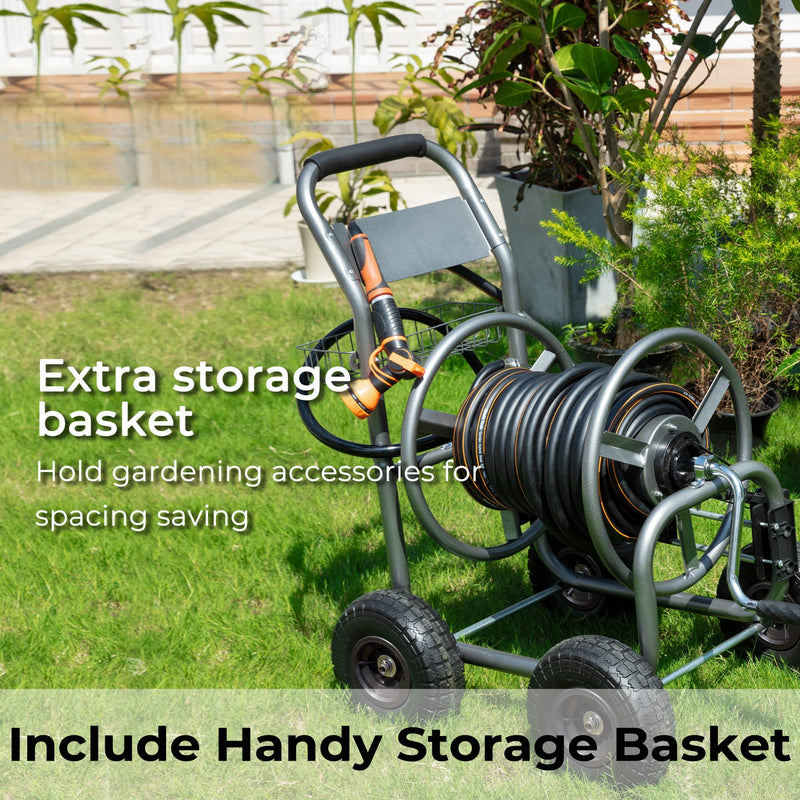 Load image into Gallery viewer, Garden Hose Reel Cart-4 Wheels-Heavy Duty
