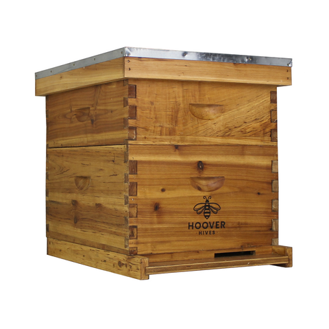 Hoover Hives 10-frame wax-coated beehive kit, 1 deep 1 medium, front