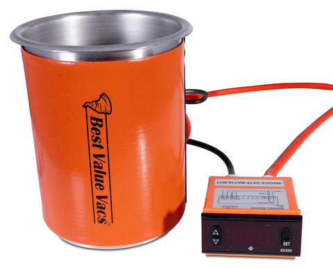 2QT Stainless Tall Vacuum Chamber Heating Jacket