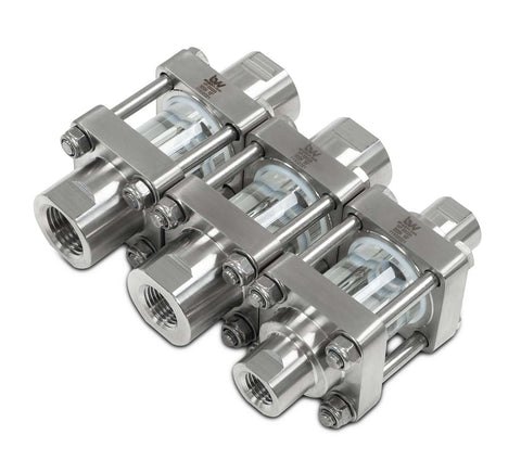 High pressure inline sight glass