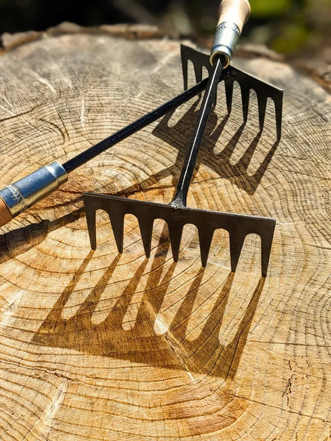 Homestead Iron Hand-Forged Garden Rake shown in product view 1