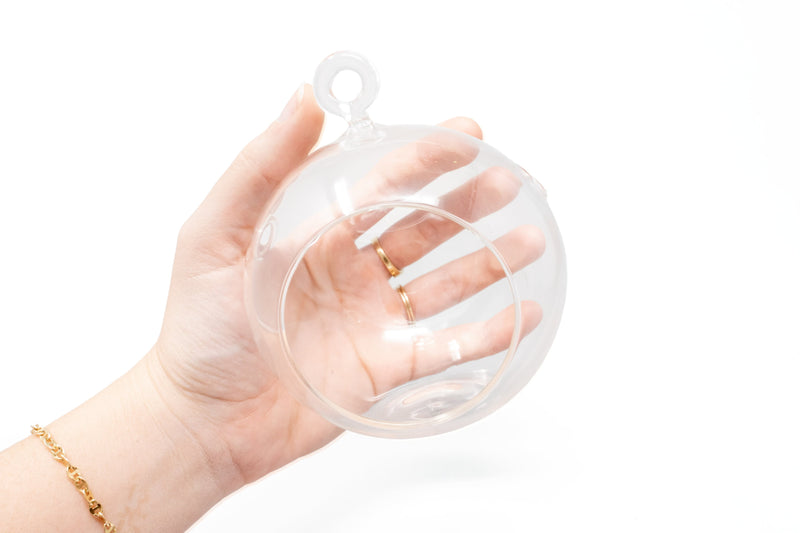 Load image into Gallery viewer, Set of 2 Stunning Hanging Glass Terrariums with Flat Bottoms
