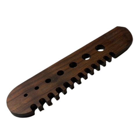 Walnut wood herb comb, front