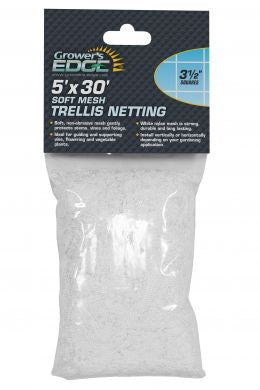 Grower's Edge soft mesh trellis netting, 5 by 30 feet, 3.5 inch squares
