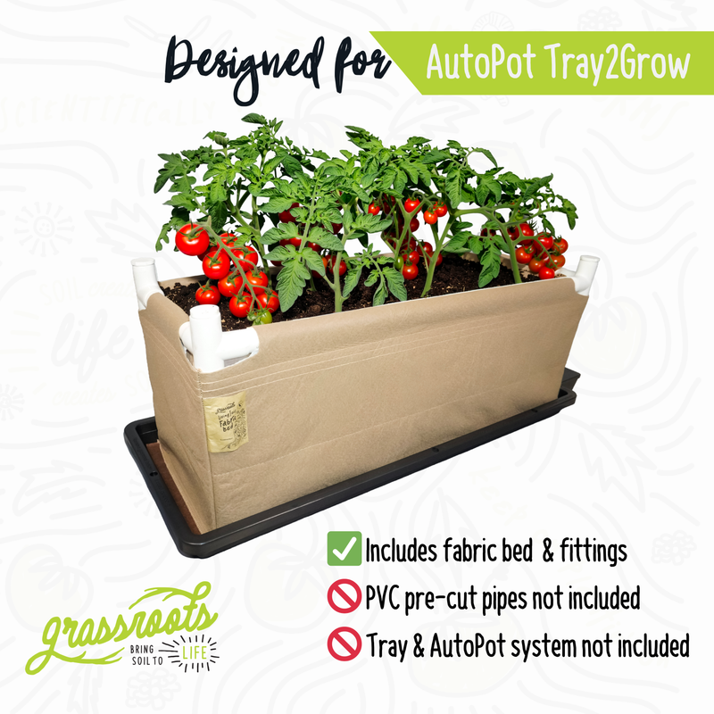 Load image into Gallery viewer, Product image of Grassroots Fabric Pots DIY Tray2Grow Bed (Autopot), front view

