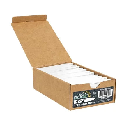 Grower's Edge Plant Labels Plant Stakes, White, Box of 1000.