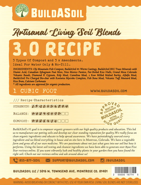 BAS Potting Soil 3.0 Recipe 1 CF