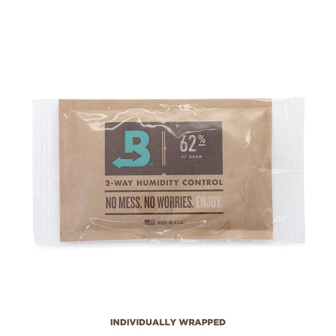 Boveda 62% 67 gram two-way humidity control pack, individually wrapped