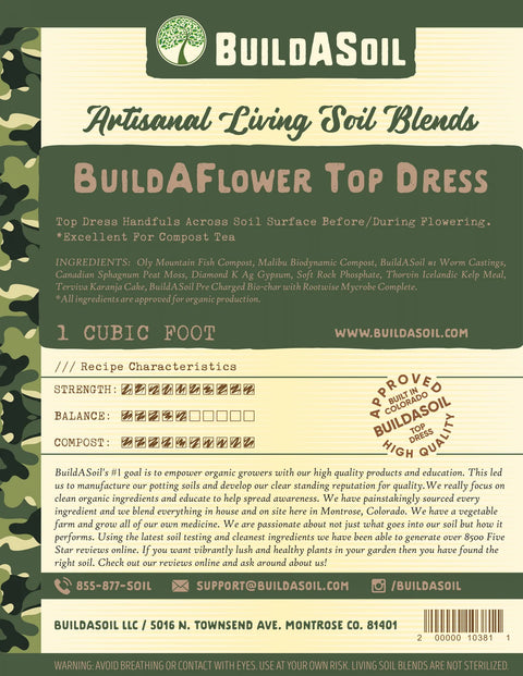 BuildASoil BuildAFlower Top Dress Kit bag, 1 cubic foot