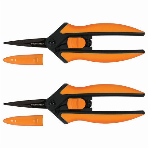 Fiskars Non-Stick Micro-Tip Pruning Snips, 2-Pack