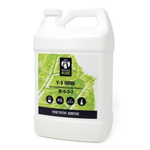 Organics Alive V-S Grow liquid fertilizer bottle
