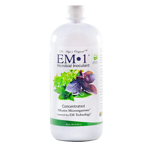 BuildASoil EM-1 microbial inoculant bottle, 1 quart