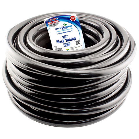 Hydro Flow black vinyl tubing, 3/4 inch ID, 100 foot roll