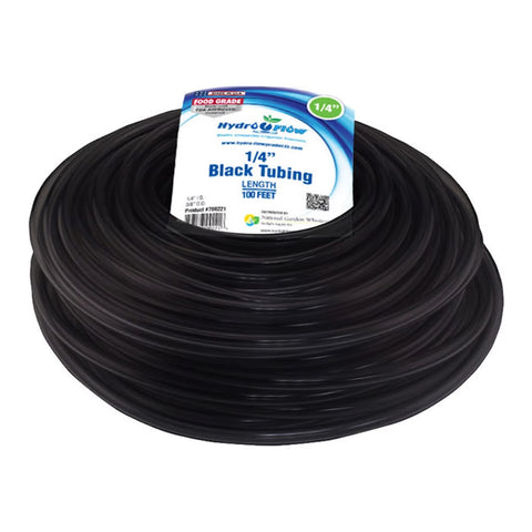 Hydro Flow black vinyl tubing, 1/4 inch ID, 100 foot roll