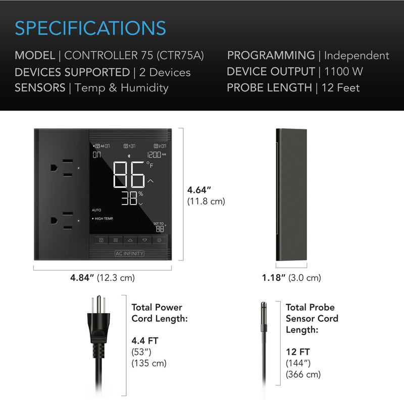 Load image into Gallery viewer, AC Infinity Controller 75 Smart Outlet Controller
