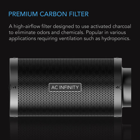 AC Infinity carbon filter, charcoal media detail