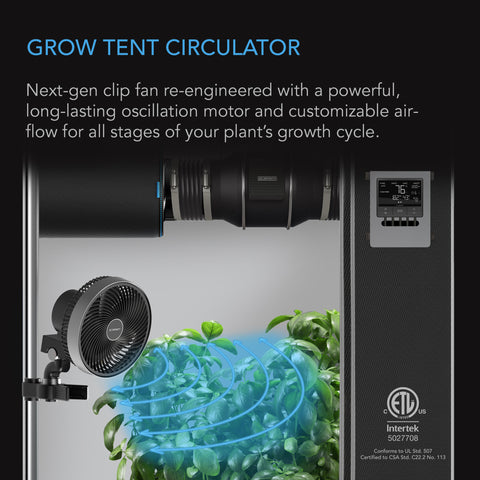 AC Infinity Cloudray S6 fan, clip mount detail