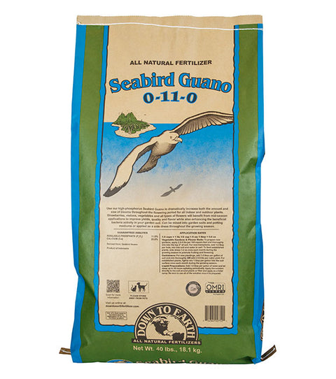 Down To Earth seabird guano fertilizer bag, 20 pounds, OMRI listed