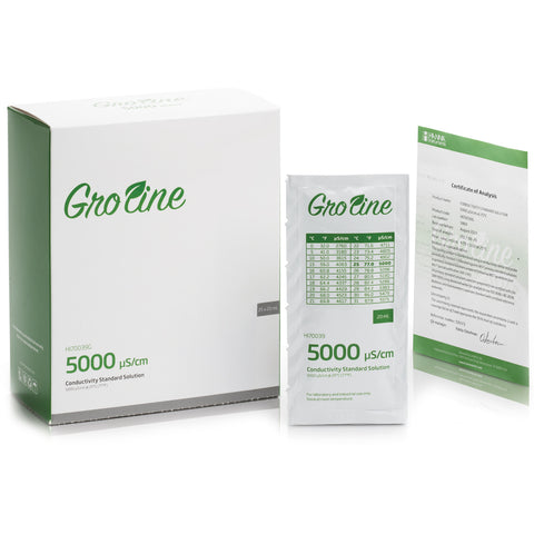 Hanna GroLine 5000 microsiemens conductivity standard sachets, 25 count