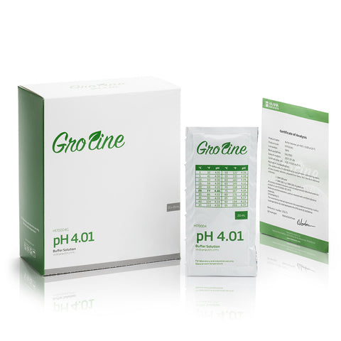 Hanna GroLine pH 4.01 buffer sachets, 25 count