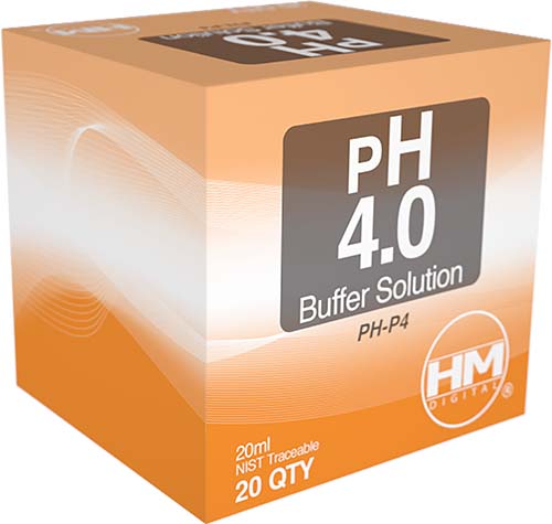 HM Digital pH 4.0 Buffer Solution (20-20mL Packets)