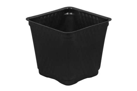 Gro Pro Square Plastic Pot, Black, 3.5in