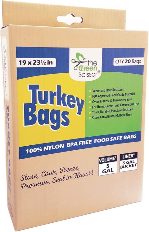 Green Scissor turkey bags, 19x23.5 inch, 20-pack