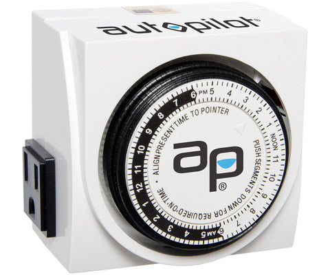 Autopilot Dual Outlet Analog Timer, 1875W, 24hr