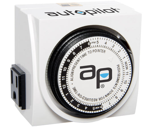 Autopilot Dual Outlet Analog Timer, 1875W, 15A, 15Mins On/Off, 24Hr