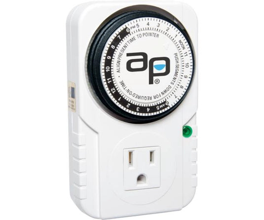 Autopilot Analog Grounded Timer, 1875W, 15A, 15Mins On/Off, 25Hr