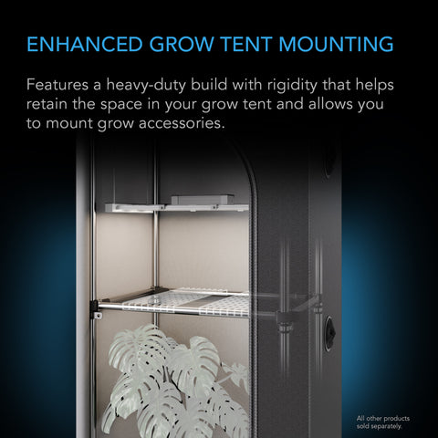 AC Infinity mounting bars, installed in tent