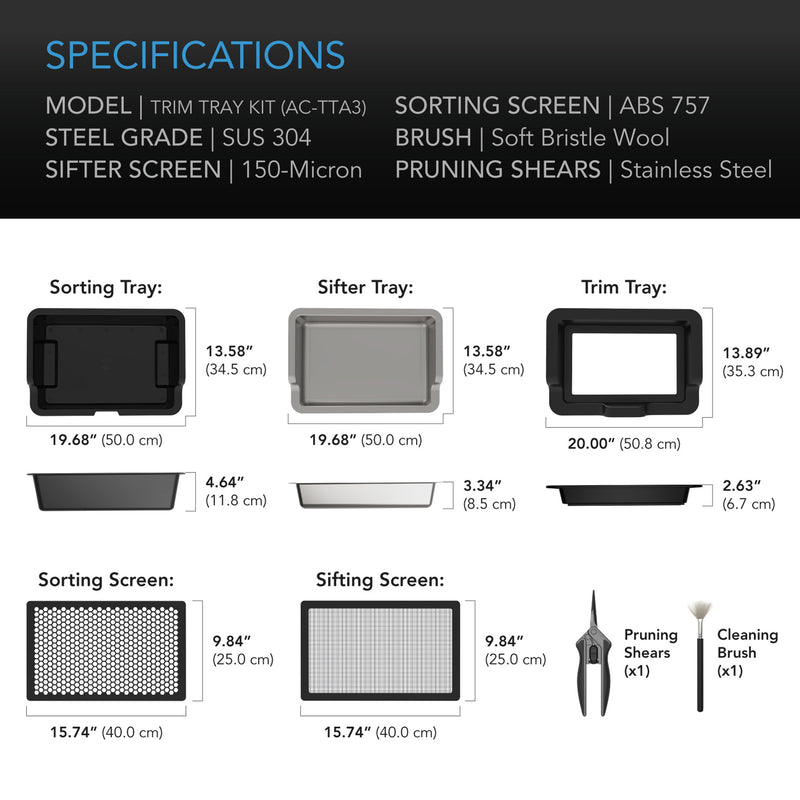 Load image into Gallery viewer, AC Infinity Large Trim Tray System, 3-Tray &amp; 2-Screen Kit, Interchangeable and Ergonomic Design $79.99
