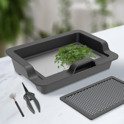 AC Infinity large trim tray system, 3-tray 2-screen kit, front